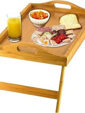 Bamboo Bed Tray Table Folding Breakfast Tray Laptop Lap Desk Bed Sofa Table
